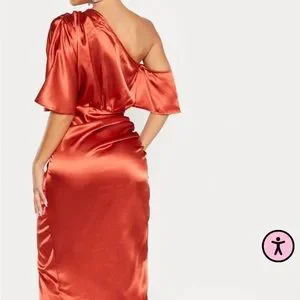 PrettyLittleThing Dresses Prettylittlething Rust Satin One